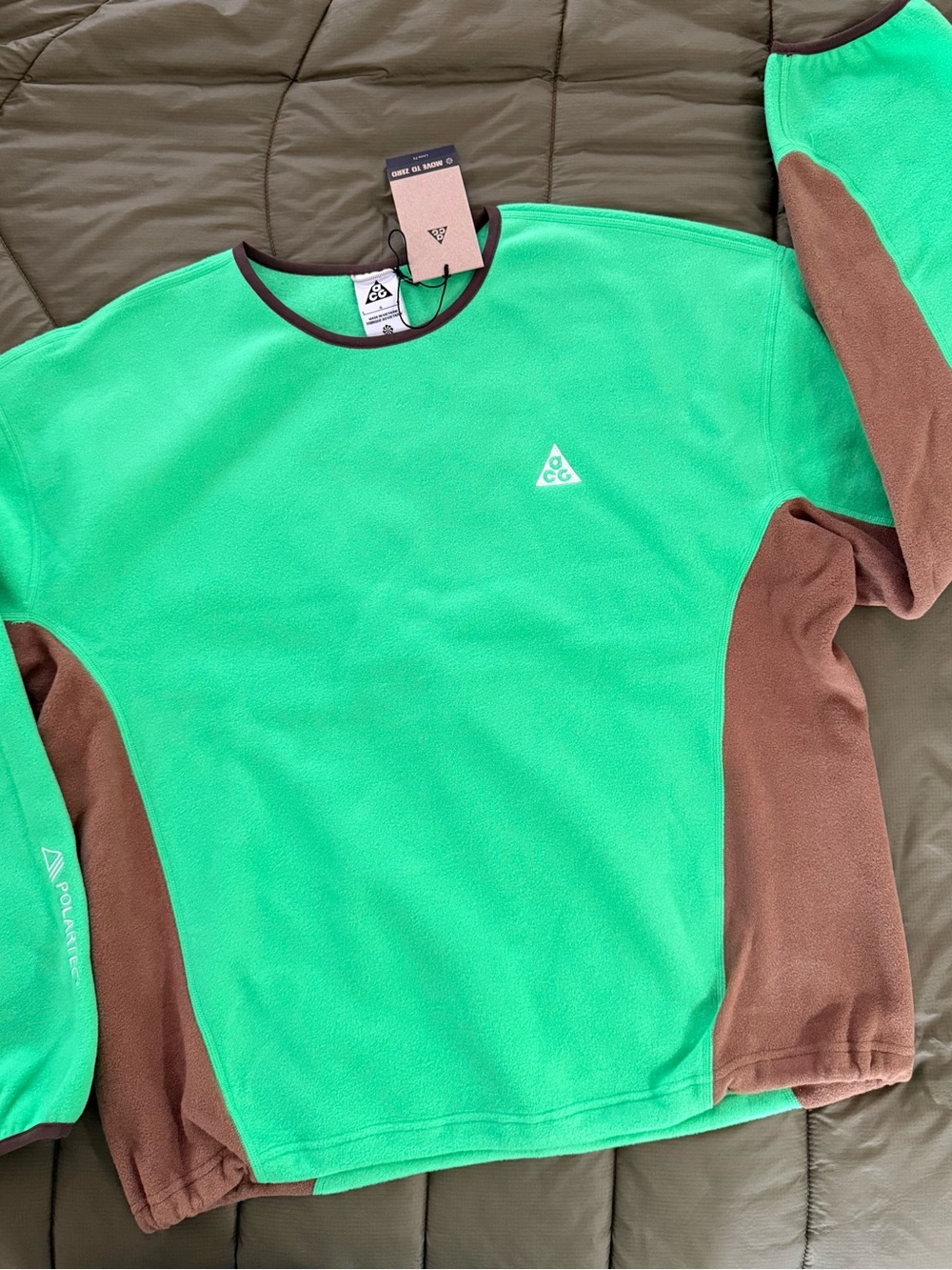 Nike ACG🔺Green and Brown Polar Fleece Pullover
